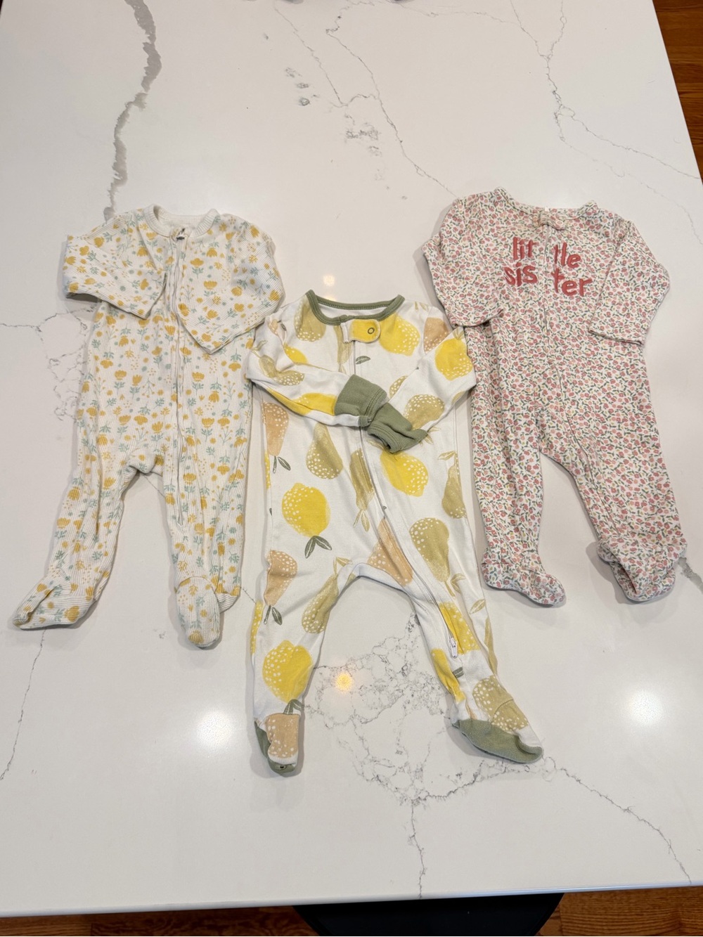 Mixed Brands 3-6 Months Footie Sleeper Lot (3)
